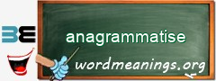 WordMeaning blackboard for anagrammatise